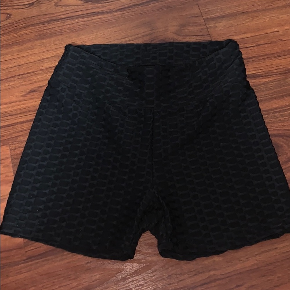 Textured knit biker shorts